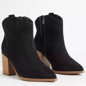 Torrid Lattice Heeled Western Bootie 12Wide Woman’s Black